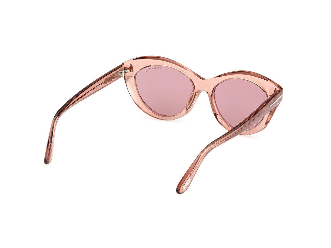 Shiny Light Pink Female Sunglasses Tom Ford 889214477750