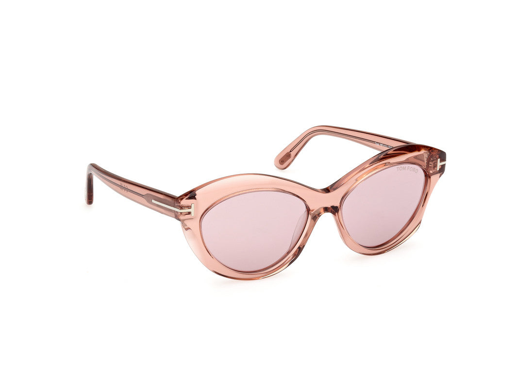 Shiny Light Pink Female Sunglasses Tom Ford 889214477750