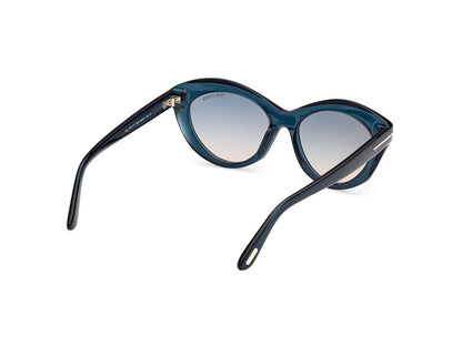Shiny Blue Female Sunglasses Tom Ford 889214477767