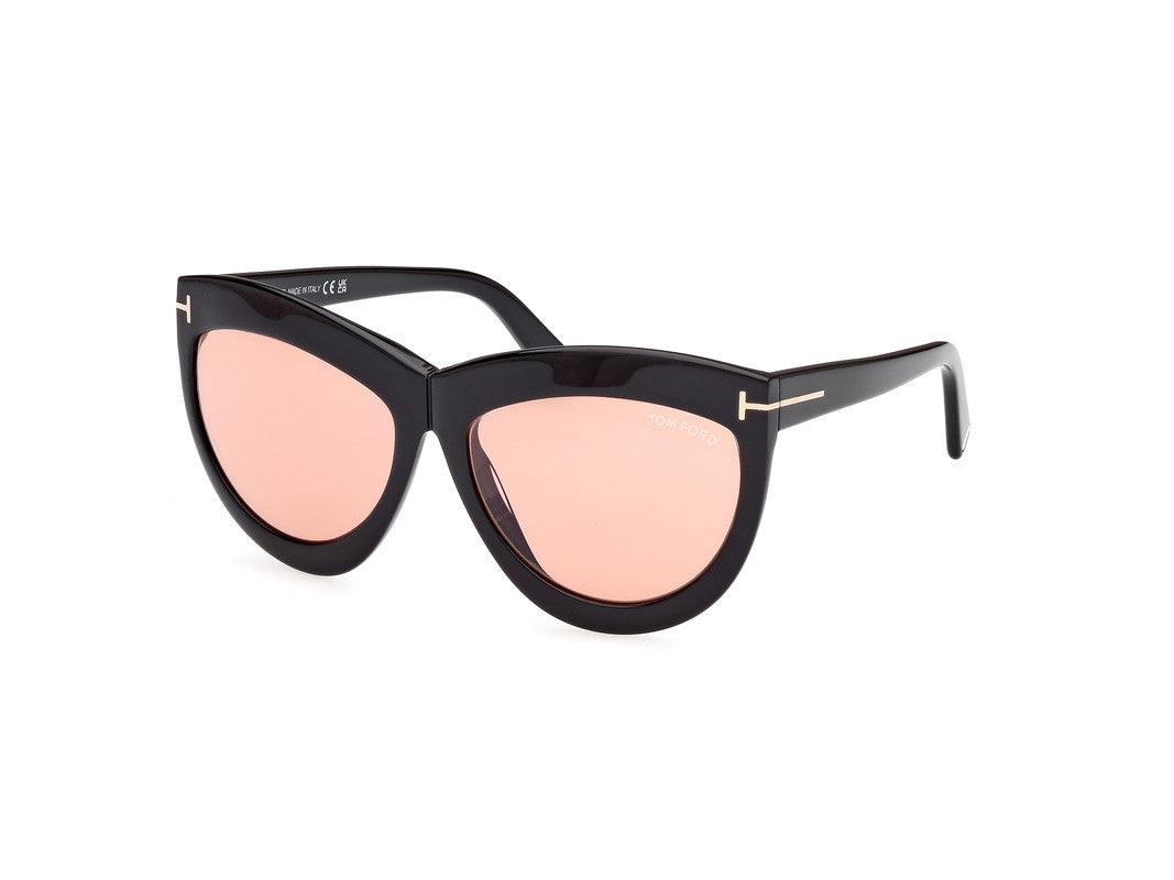 Shiny Black Female Sunglasses Tom Ford 889214479853