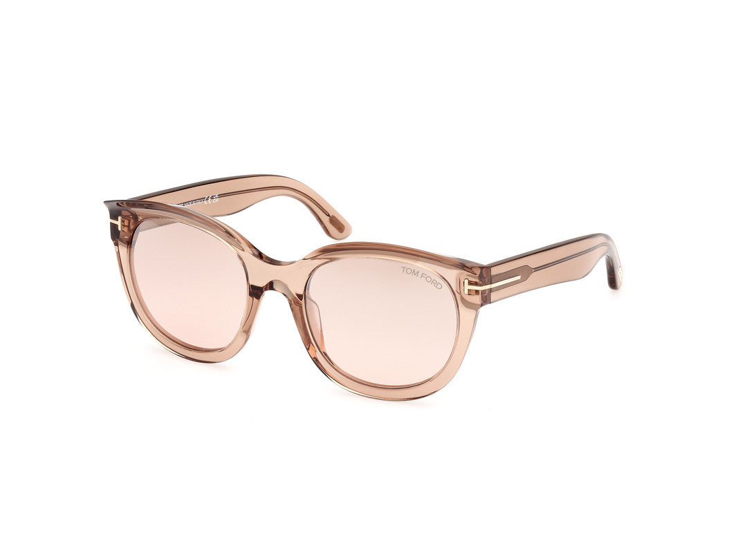 Shiny Light Brown Female Sunglasses Tom Ford 889214479914