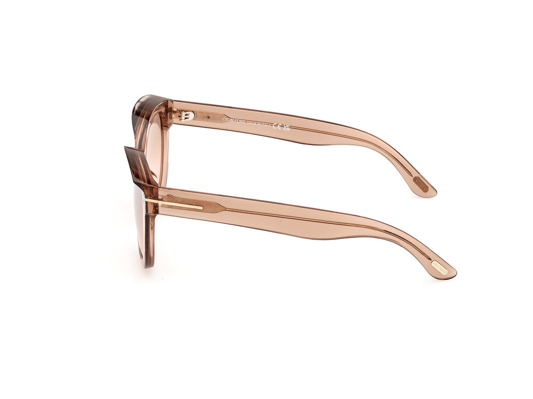 Shiny Light Brown Female Sunglasses Tom Ford 889214479914