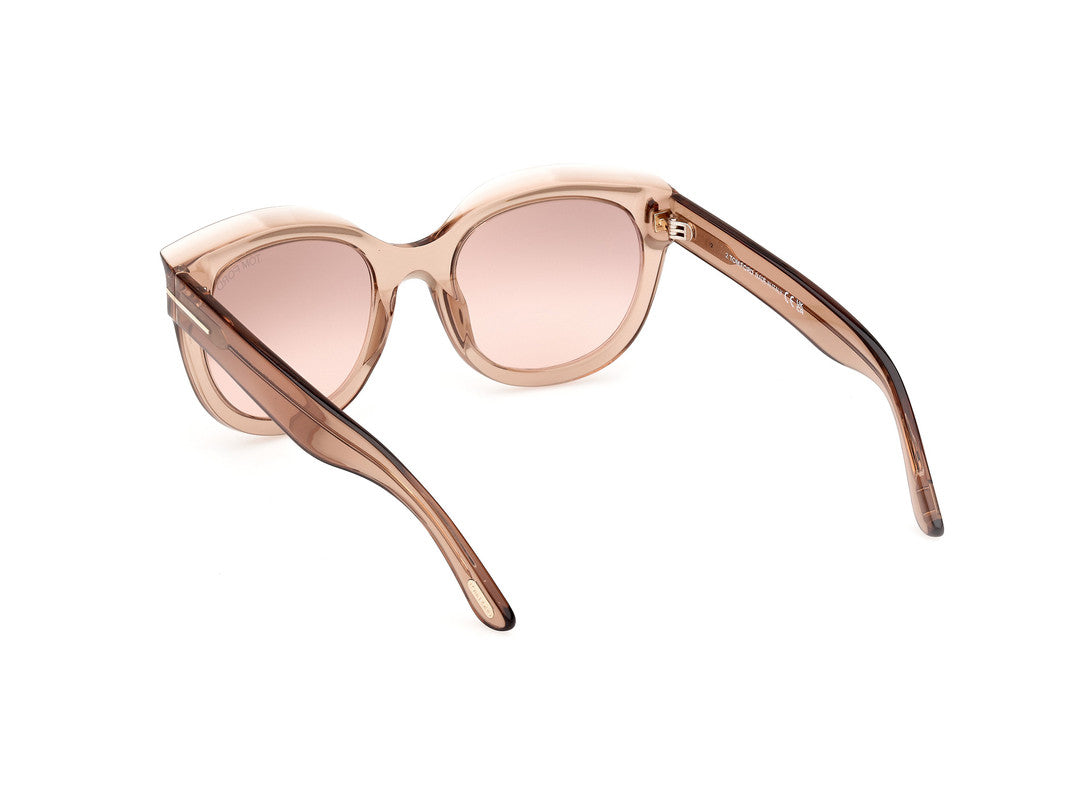 Shiny Light Brown Female Sunglasses Tom Ford 889214479914