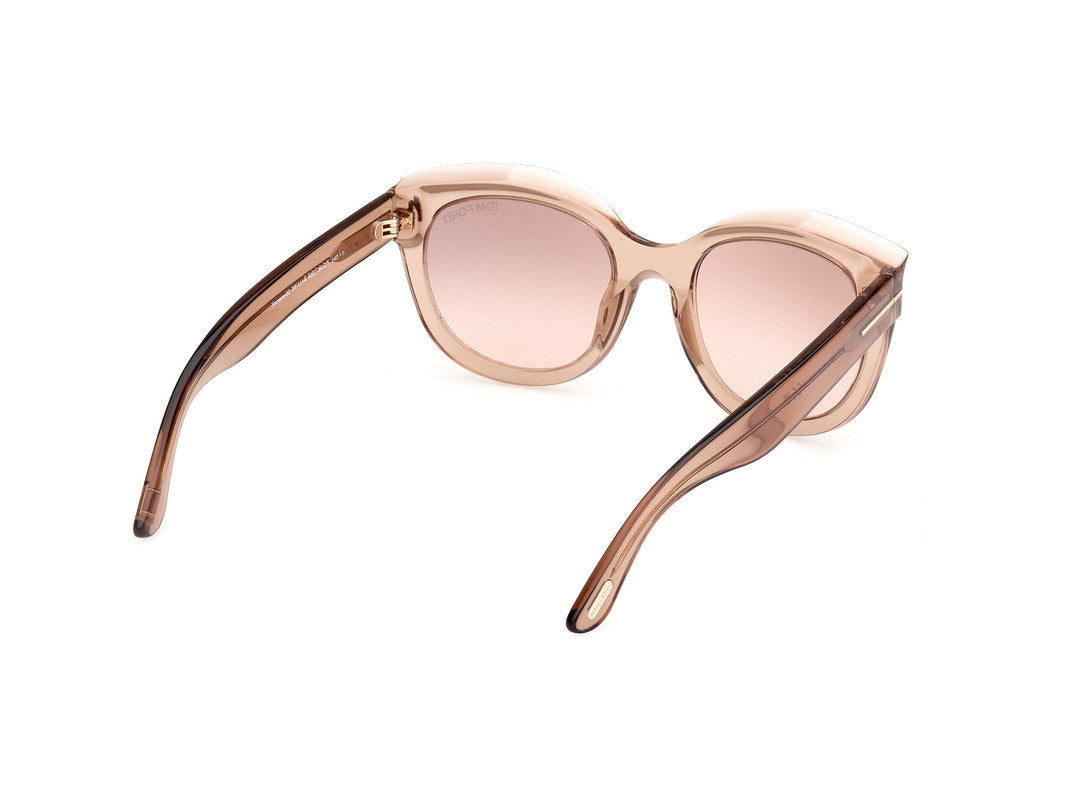 Shiny Light Brown Female Sunglasses Tom Ford 889214479914