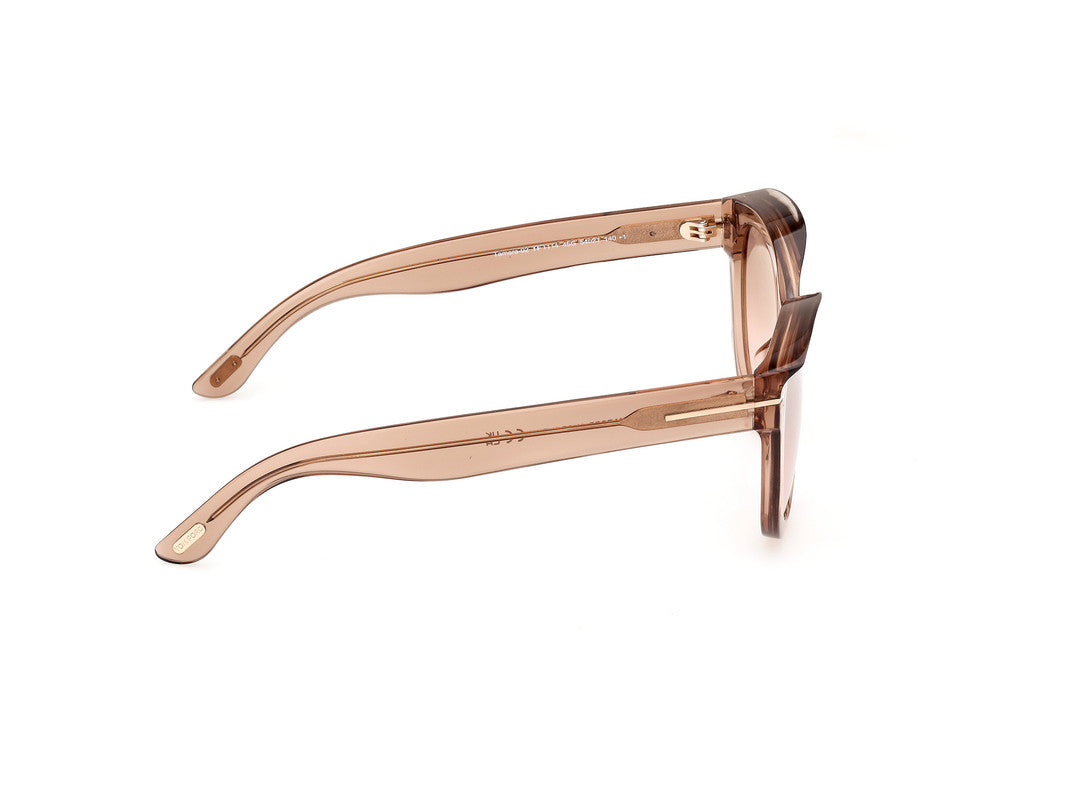Shiny Light Brown Female Sunglasses Tom Ford 889214479914