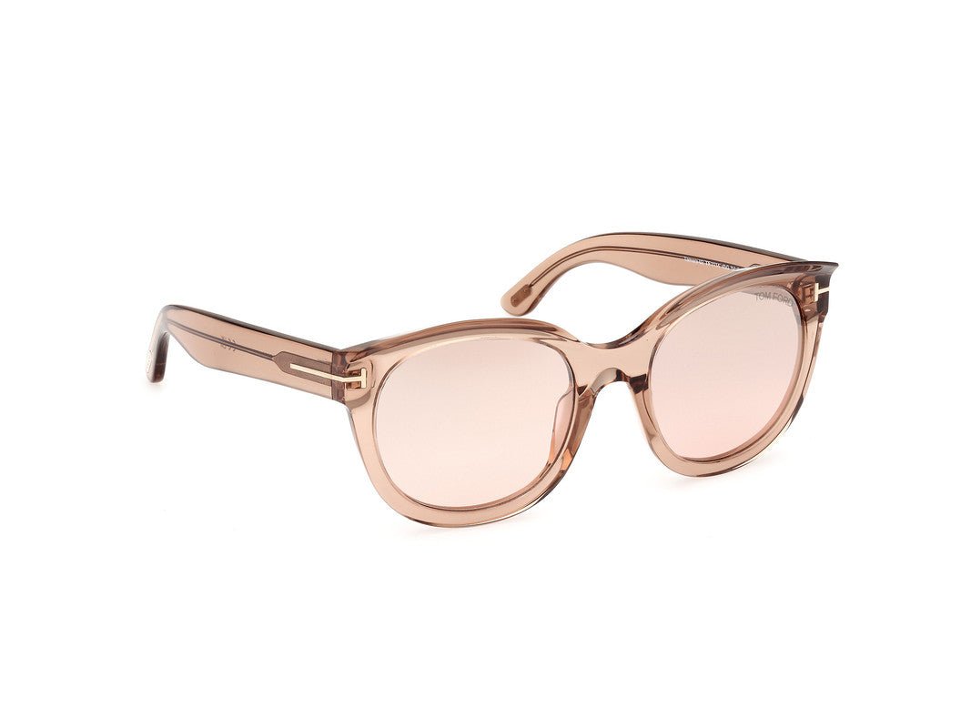 Shiny Light Brown Female Sunglasses Tom Ford 889214479914