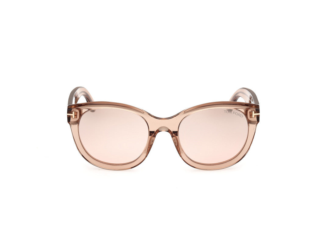 Shiny Light Brown Female Sunglasses Tom Ford 889214479914