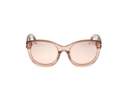 Shiny Light Brown Female Sunglasses Tom Ford 889214479914