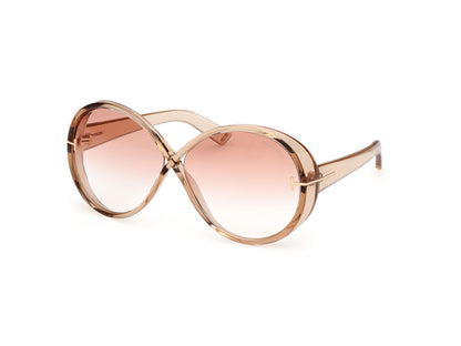 Shiny Light Brown Female Sunglasses Tom Ford 889214477781