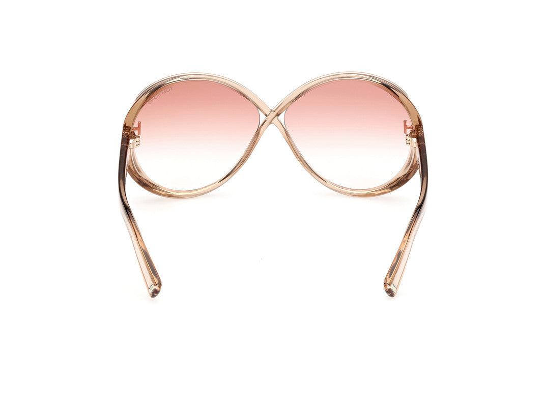 Shiny Light Brown Female Sunglasses Tom Ford 889214477781
