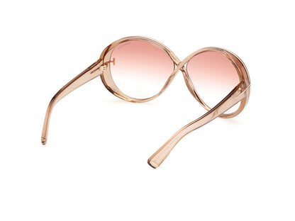 Shiny Light Brown Female Sunglasses Tom Ford 889214477781