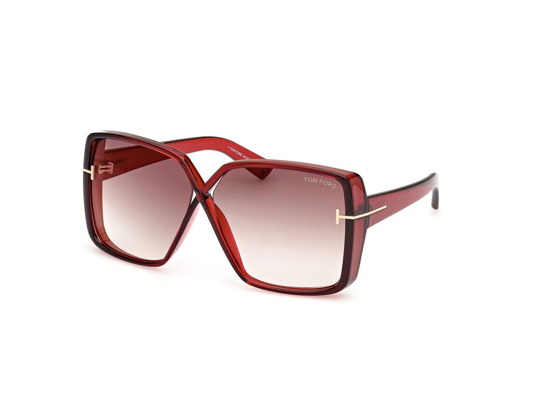 Shiny Dark Red Female Sunglasses Tom Ford 889214477828