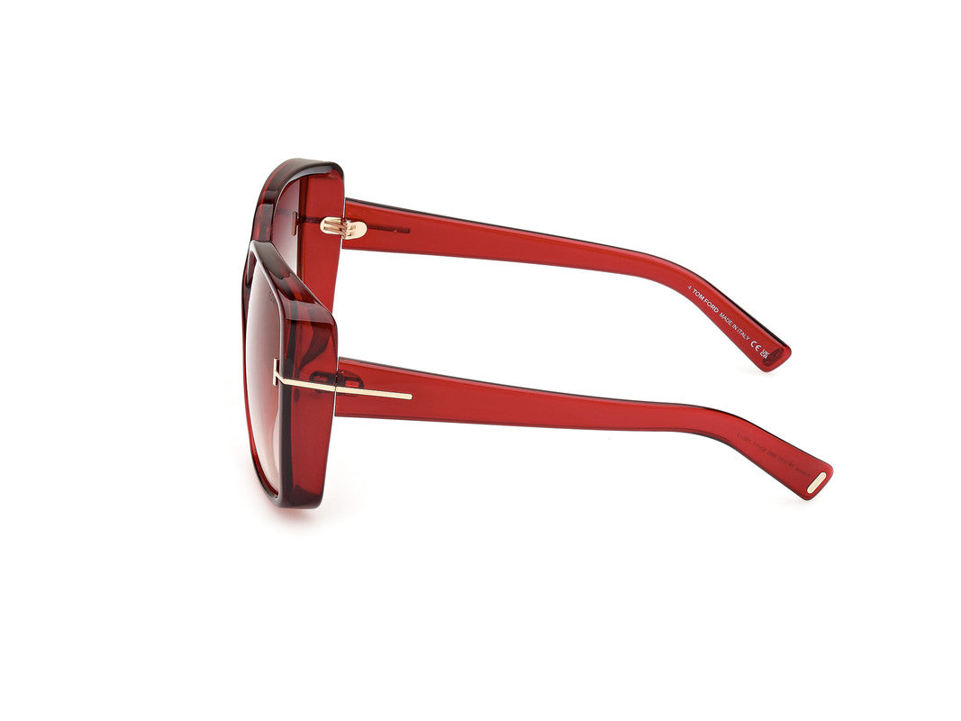 Shiny Dark Red Female Sunglasses Tom Ford 889214477828