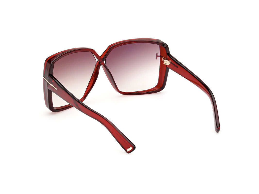 Shiny Dark Red Female Sunglasses Tom Ford 889214477828