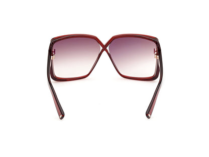 Shiny Dark Red Female Sunglasses Tom Ford 889214477828