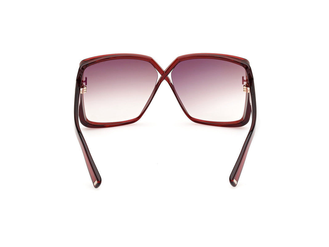 Shiny Dark Red Female Sunglasses Tom Ford 889214477828