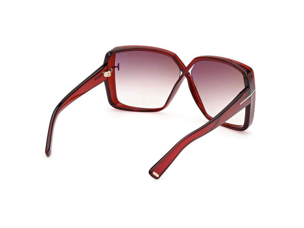 Shiny Dark Red Female Sunglasses Tom Ford 889214477828