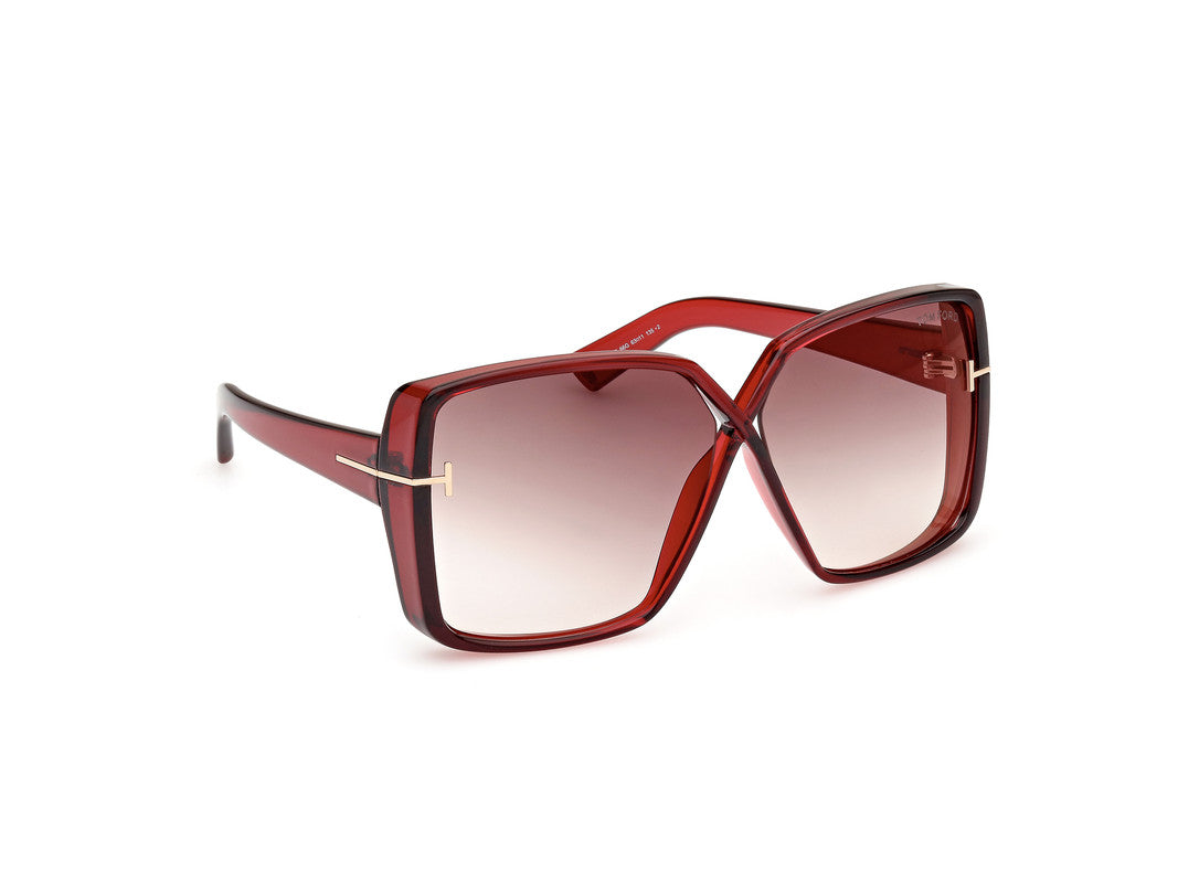 Shiny Dark Red Female Sunglasses Tom Ford 889214477828