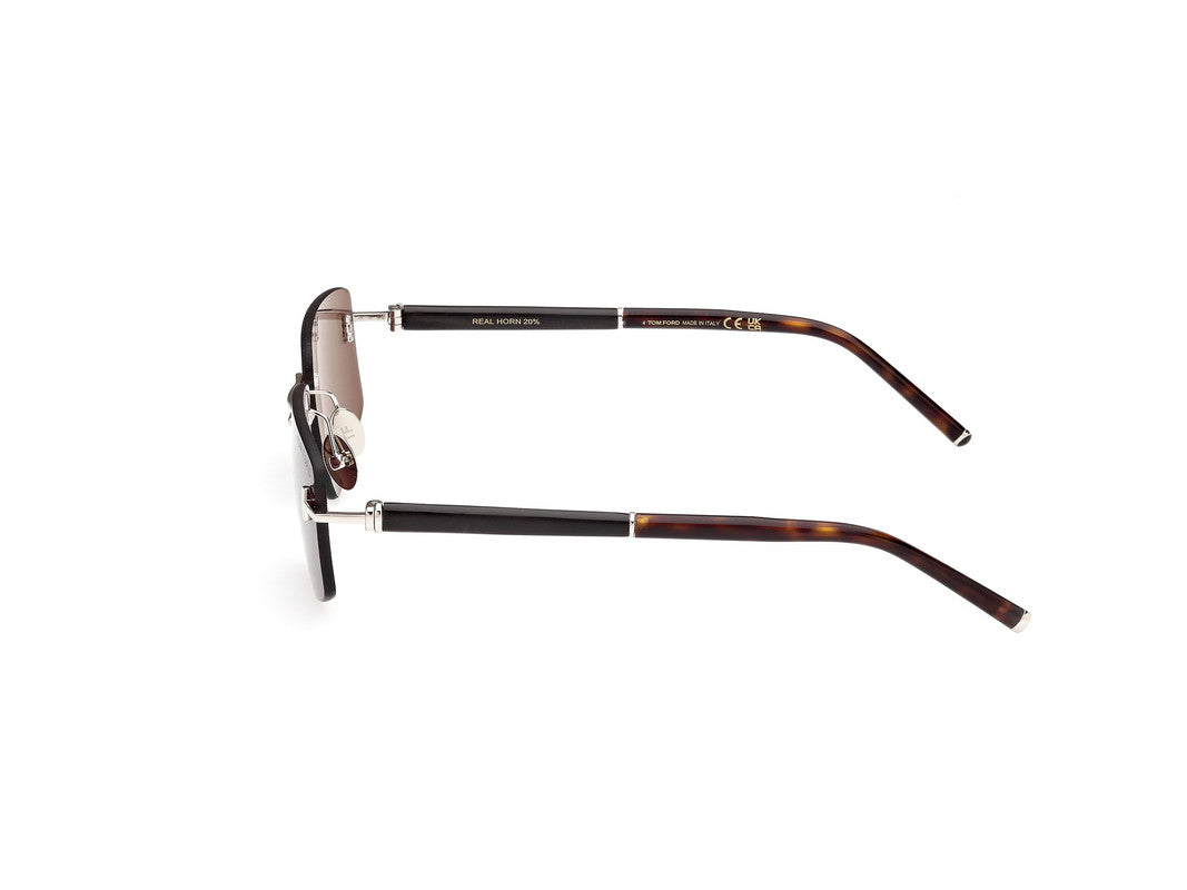 Shiny Palladium Male Sunglasses Tom Ford Private Collection 889214496836