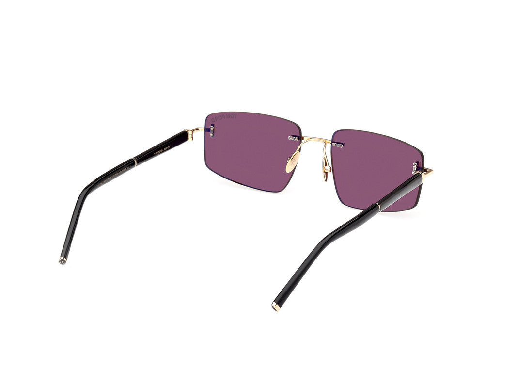 Shiny Deep Gold Male Sunglasses Tom Ford Private Collection 889214496843