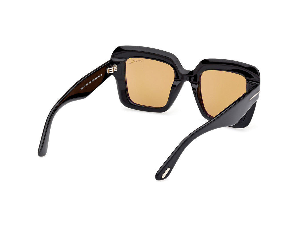 Shiny Black Female Sunglasses Tom Ford 889214525000