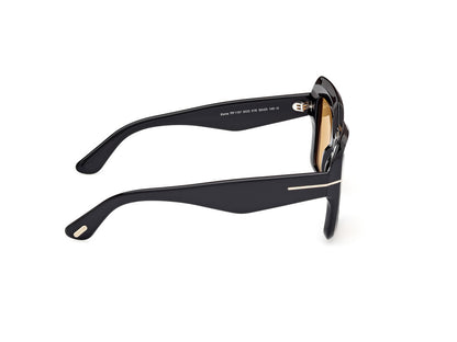 Shiny Black Female Sunglasses Tom Ford 889214525000
