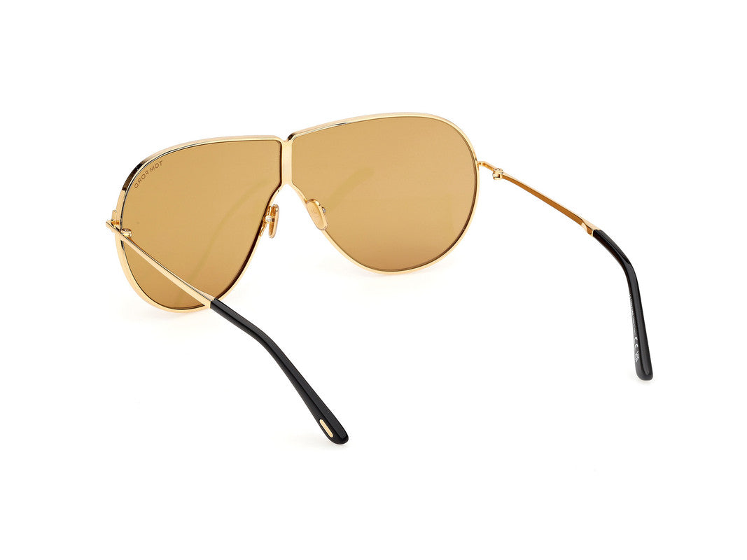 Shiny Deep Gold Unisex Sunglasses Tom Ford 889214525048
