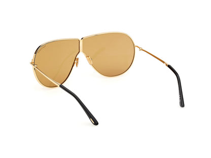 Shiny Deep Gold Unisex Sunglasses Tom Ford 889214525048