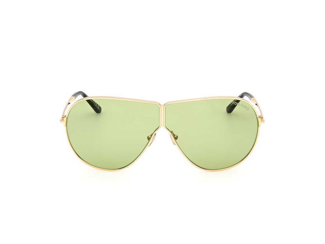 Shiny Deep Gold Unisex Sunglasses Tom Ford 889214525055
