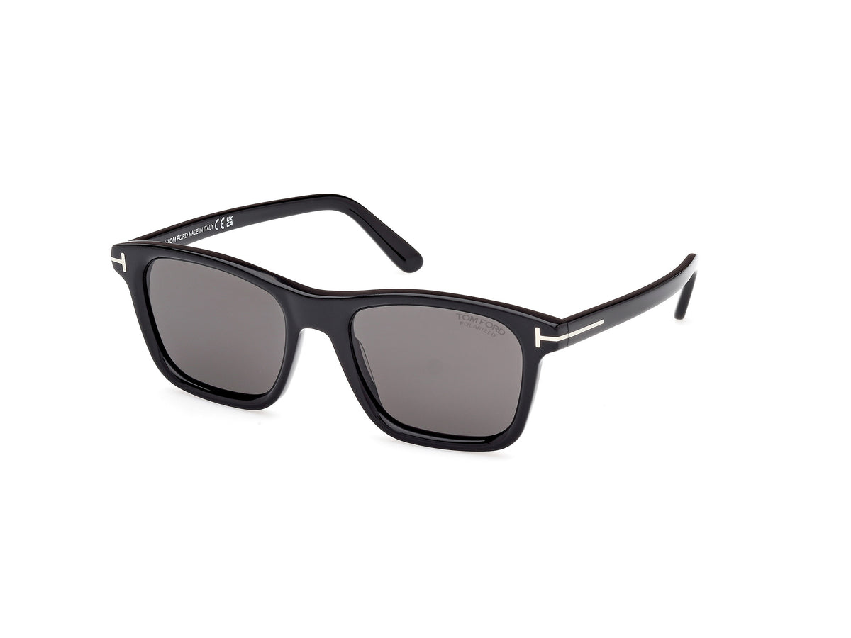 Shiny Black Smoke Polarized Male Sunglasses Tom Ford 889214548993