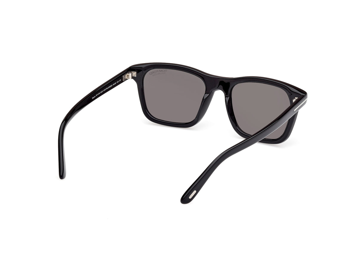 Shiny Black Smoke Polarized Male Sunglasses Tom Ford 889214548993