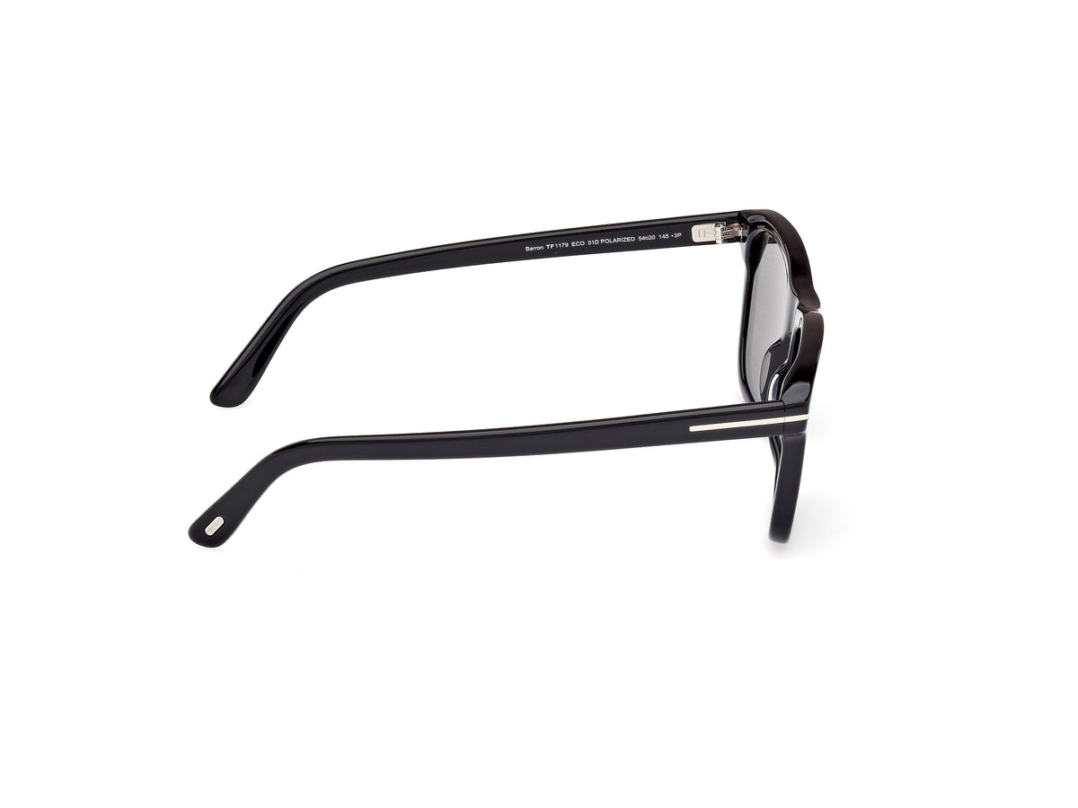 Shiny Black Smoke Polarized Male Sunglasses Tom Ford 889214548993