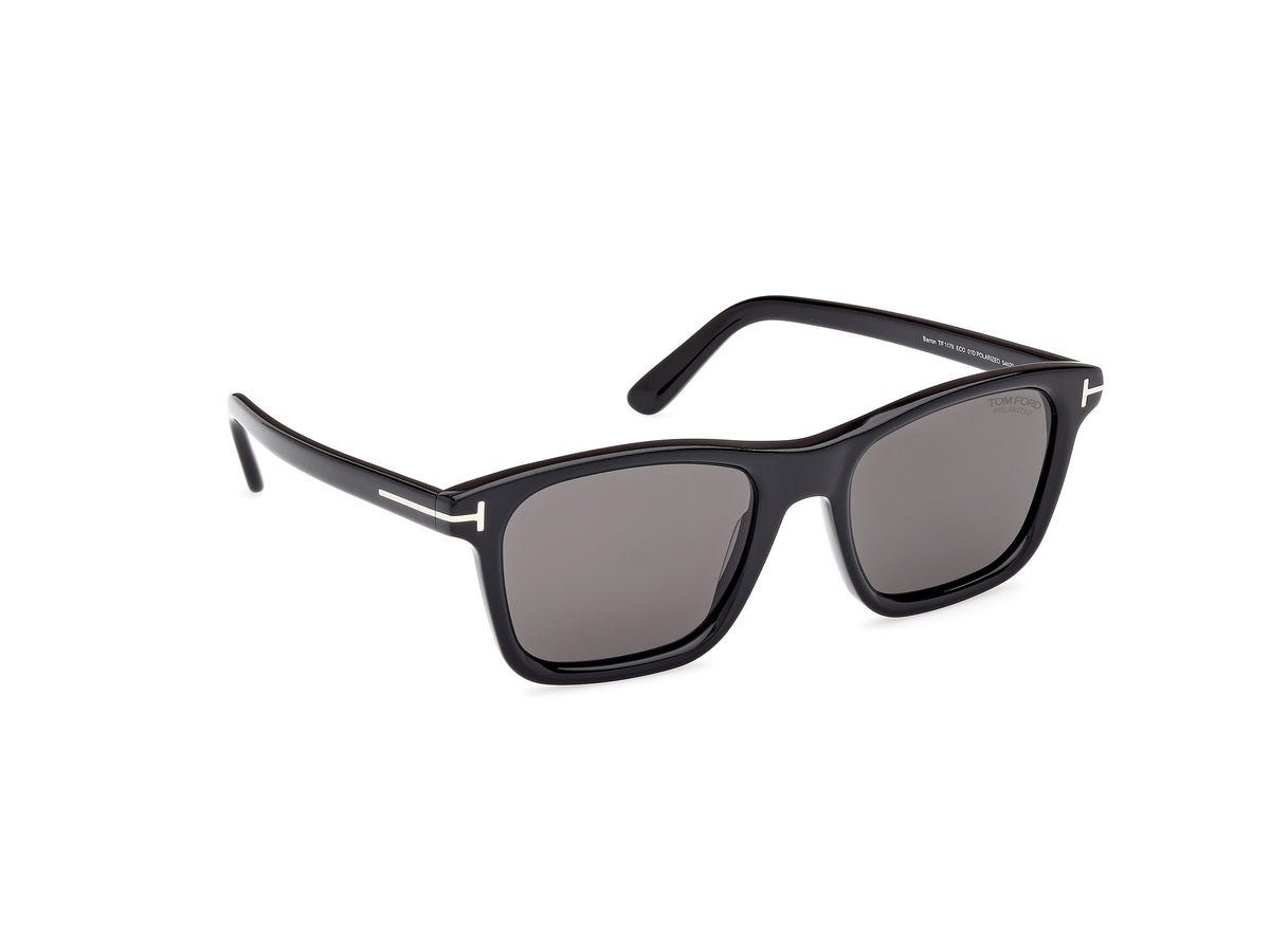 Shiny Black Smoke Polarized Male Sunglasses Tom Ford 889214548993