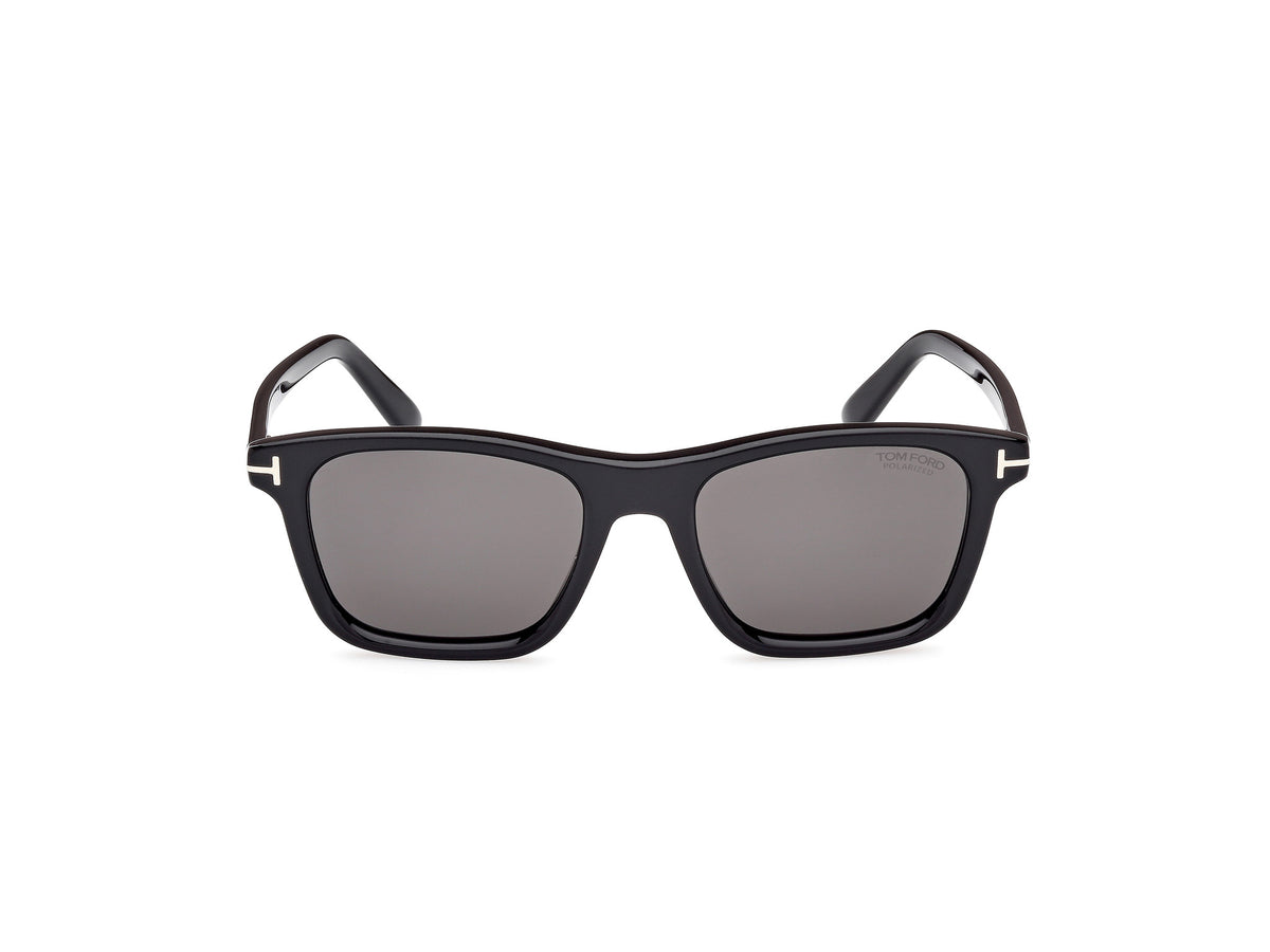 Shiny Black Smoke Polarized Male Sunglasses Tom Ford 889214548993