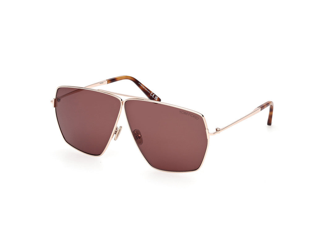 Shiny Rose Gold Female Sunglasses Tom Ford 889214549150