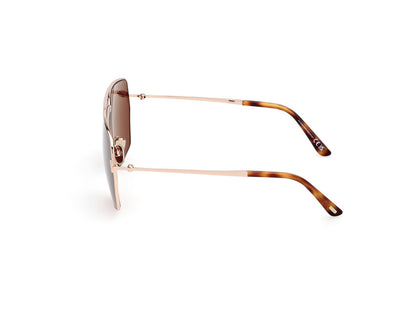 Shiny Rose Gold Female Sunglasses Tom Ford 889214549150
