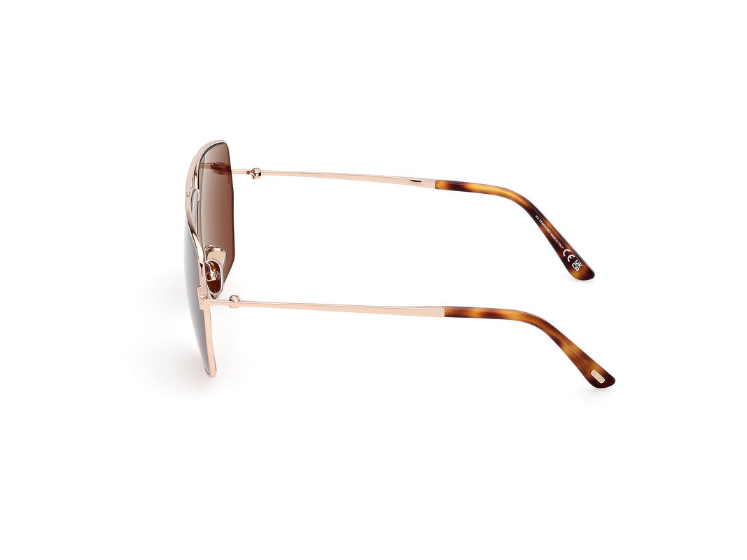 Shiny Rose Gold Female Sunglasses Tom Ford 889214549150