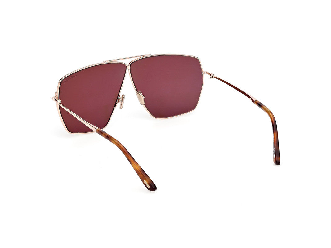 Shiny Rose Gold Female Sunglasses Tom Ford 889214549150
