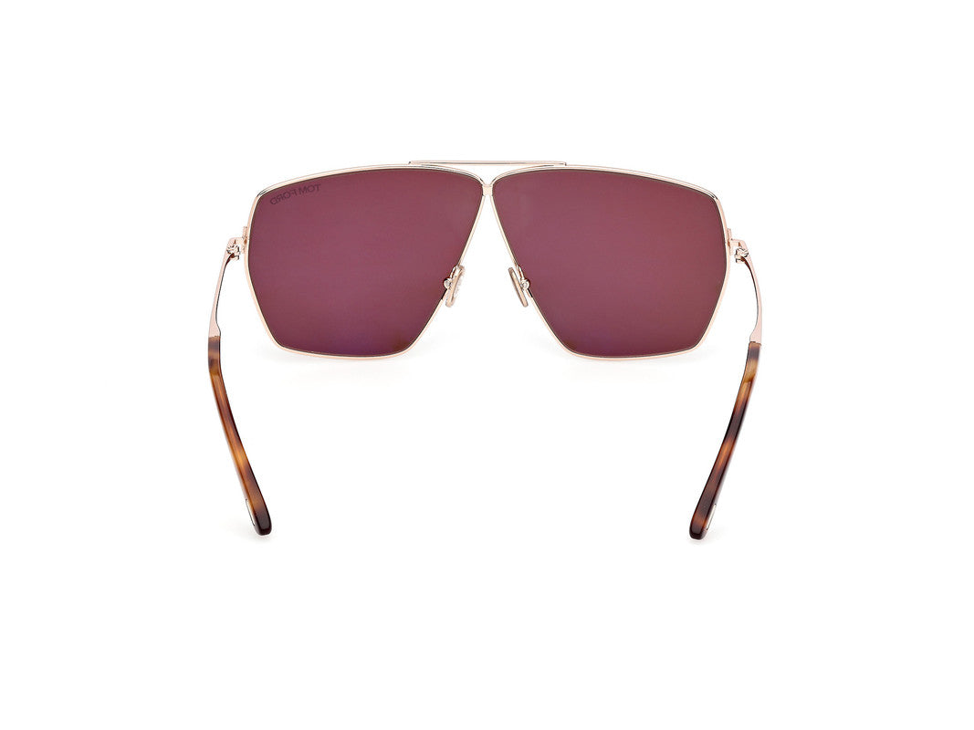 Shiny Rose Gold Female Sunglasses Tom Ford 889214549150