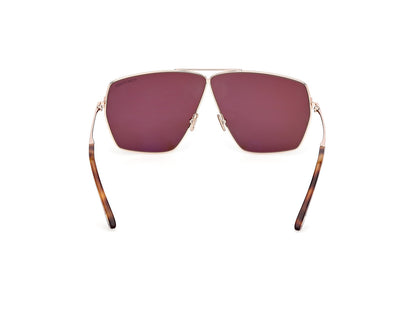 Shiny Rose Gold Female Sunglasses Tom Ford 889214549150