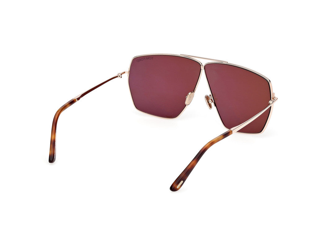 Shiny Rose Gold Female Sunglasses Tom Ford 889214549150