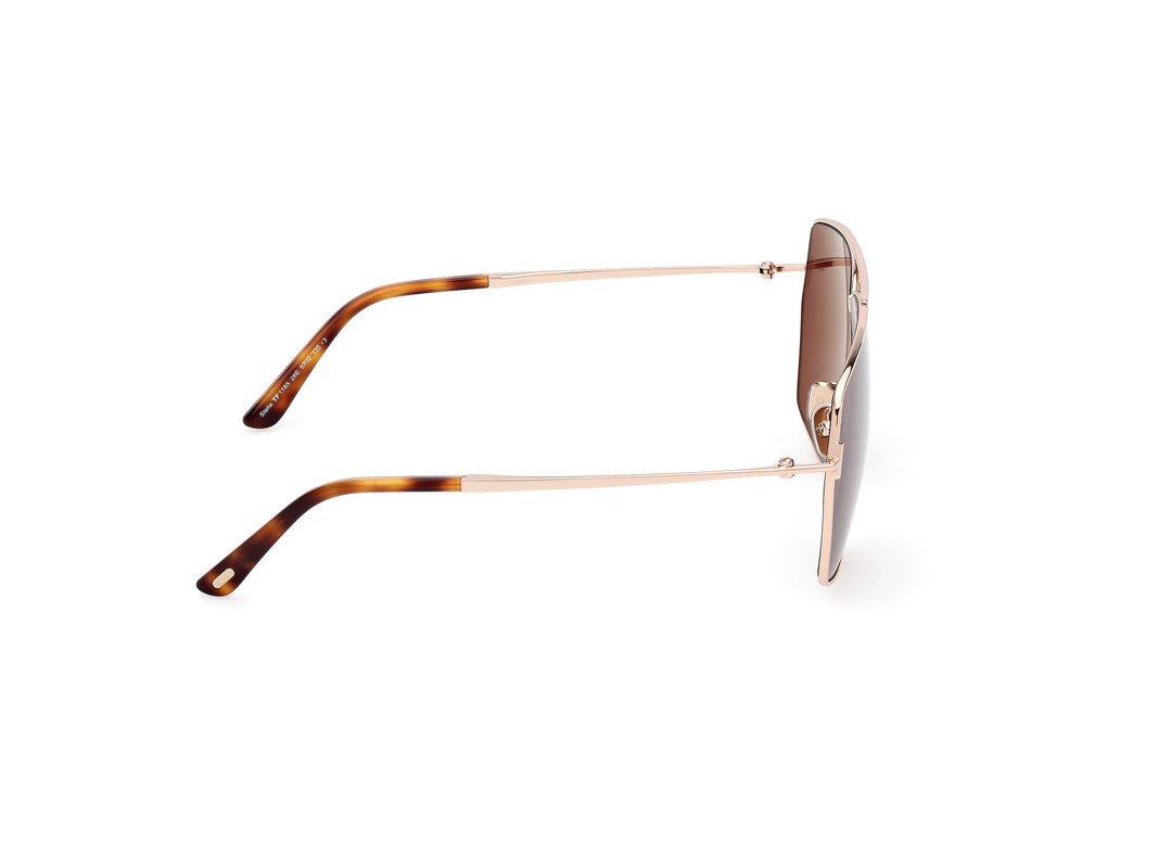 Shiny Rose Gold Female Sunglasses Tom Ford 889214549150