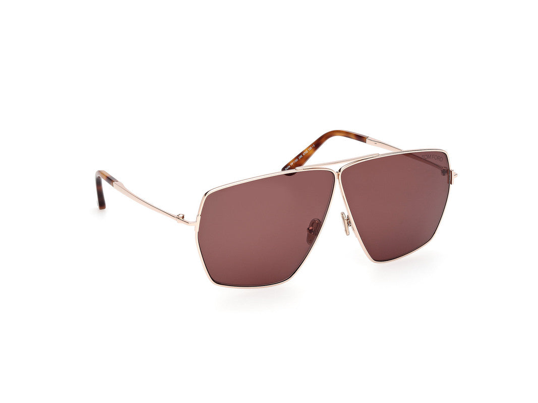 Shiny Rose Gold Female Sunglasses Tom Ford 889214549150