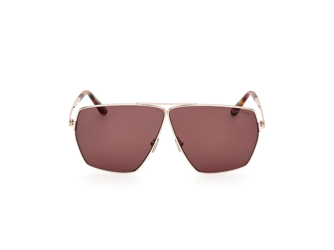 Shiny Rose Gold Female Sunglasses Tom Ford 889214549150