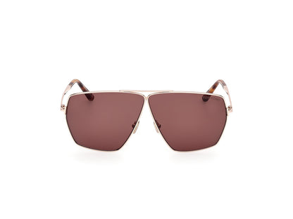 Shiny Rose Gold Female Sunglasses Tom Ford 889214549150