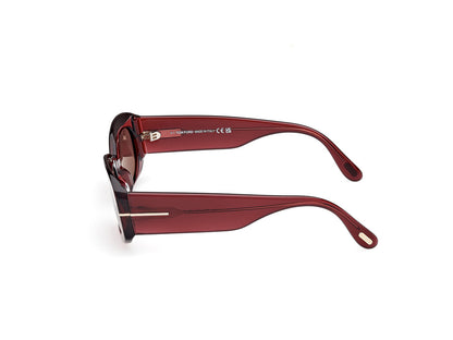 Shiny Bordeaux Female Sunglasses Tom Ford 889214549235