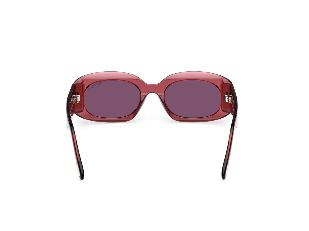 Shiny Bordeaux Female Sunglasses Tom Ford 889214549235