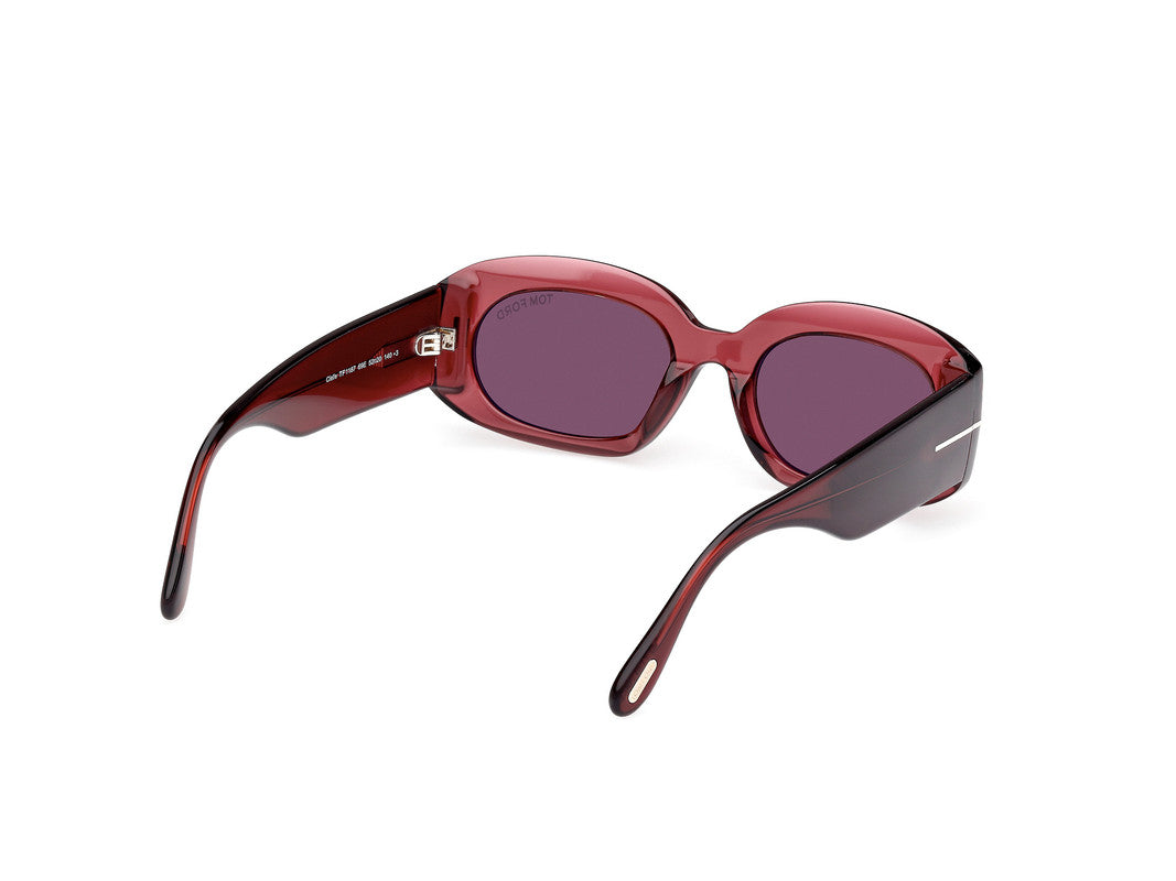 Shiny Bordeaux Female Sunglasses Tom Ford 889214549235
