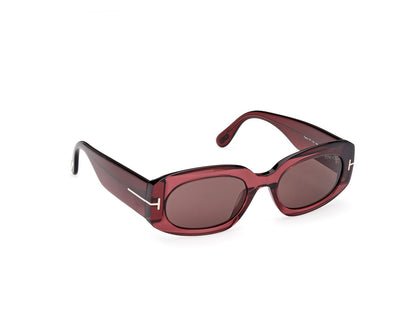 Shiny Bordeaux Female Sunglasses Tom Ford 889214549235