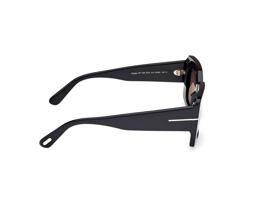 Shiny Black Female Sunglasses Tom Ford 889214549242